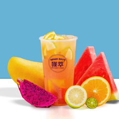 鲜橙水果茶