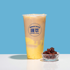 蛋糕红豆奶茶
