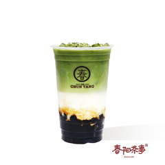 黑糖珍珠抹茶鲜奶